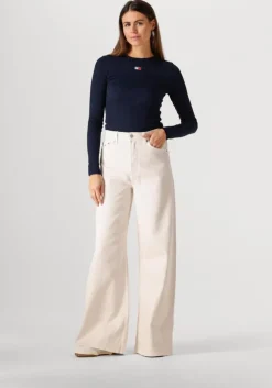 beige tommy jeans wide jeans tjw ecru wide leg