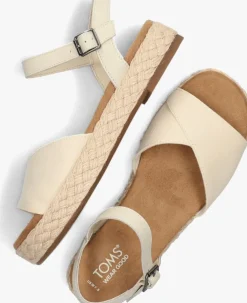 beige toms platte sandalen abby