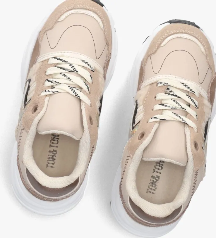 beige ton & ton lage sneakers sanna