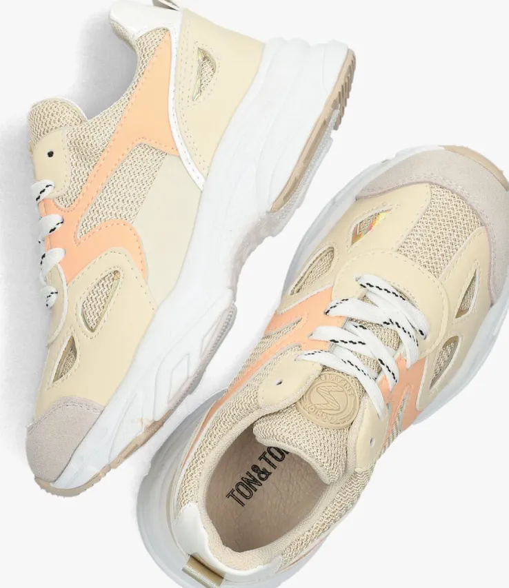 beige ton & ton lage sneakers wera