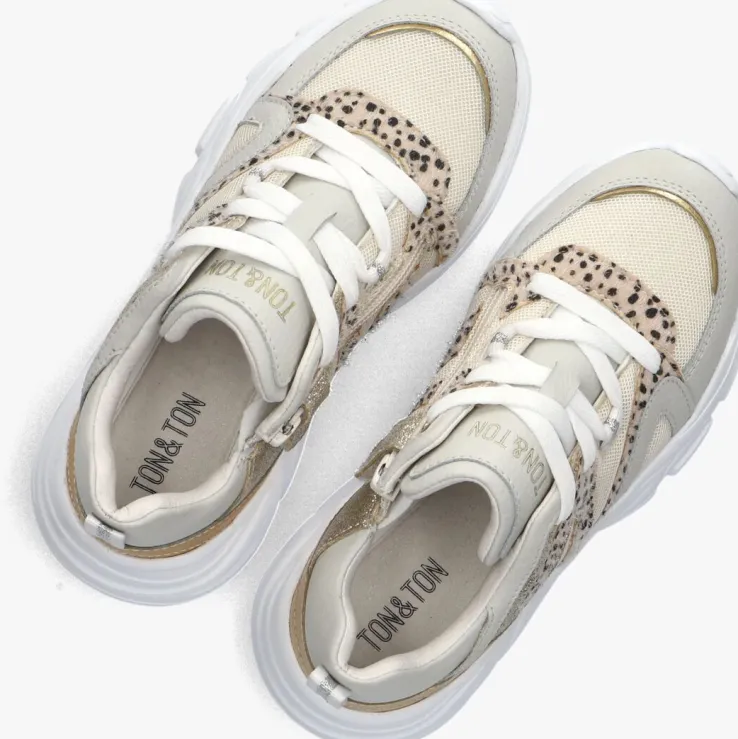 beige ton & ton lage sneakers signy