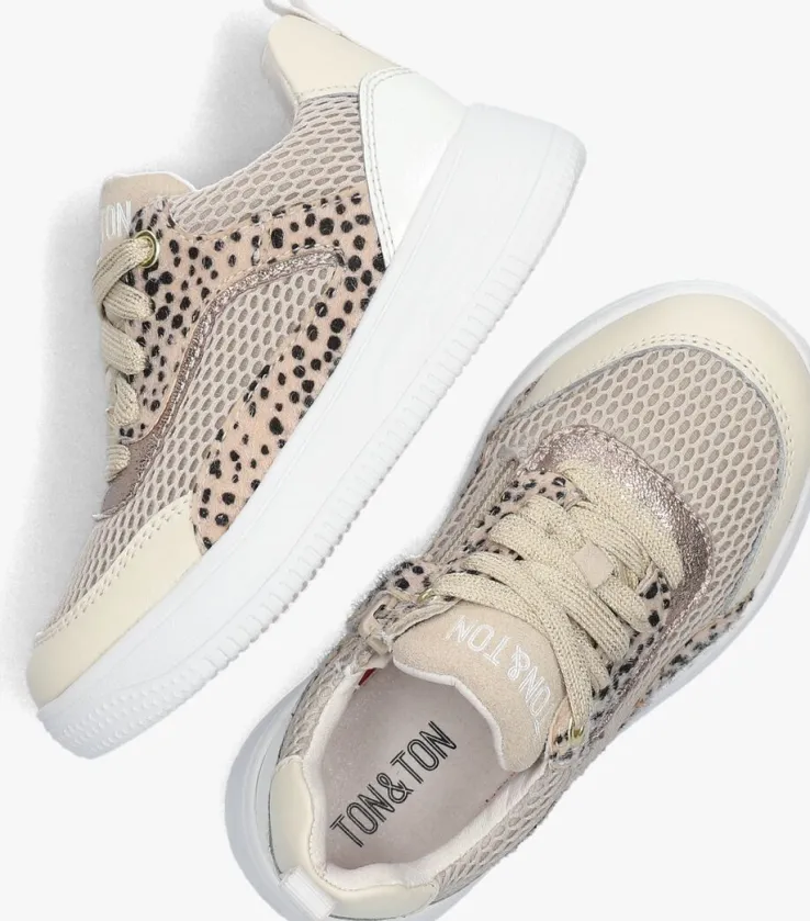 beige ton & ton lage sneakers stine