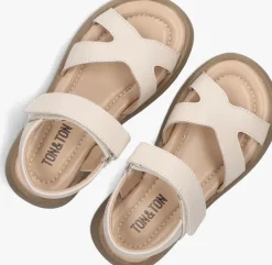 beige ton & ton platte sandalen silya