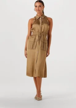beige twinset milano midi jurk 251tt2270