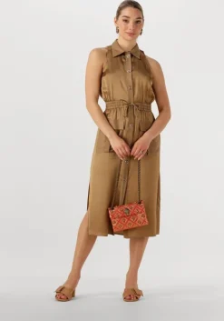 beige twinset milano midi jurk 251tt2270