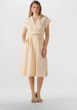 beige twinset milano midi jurk 251tt2102