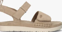 beige ugg platte sandalen goldenstar