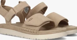 beige ugg platte sandalen goldenstar