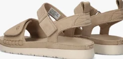 beige ugg platte sandalen goldenstar