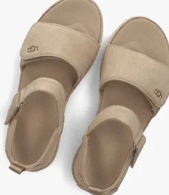 beige ugg platte sandalen goldenstar