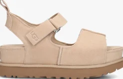 beige ugg platte sandalen w goldenstar hi