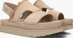 beige ugg platte sandalen w goldenstar regenerate