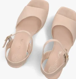 beige unisa sandalen met hak odran