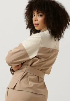 beige vanilia blazer wrap twill pocket