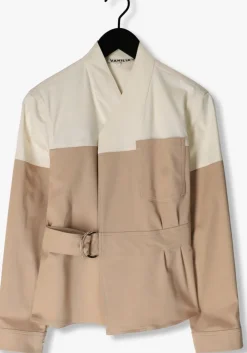 beige vanilia blazer wrap twill pocket