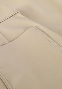 beige vanilia pantalon faux leather side zip
