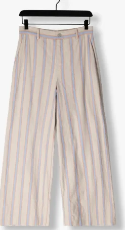 beige vanilia pantalon linen striped