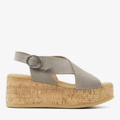 beige via vai platte sandalen sissel raise