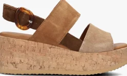 beige via vai platte sandalen sissel raise