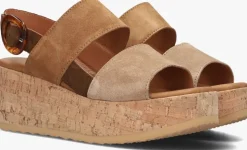 beige via vai platte sandalen sissel raise