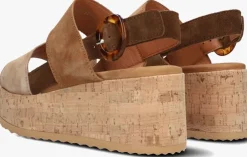 beige via vai platte sandalen sissel raise