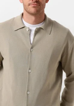 beige woodbird casual overhemd wbkrents base knit