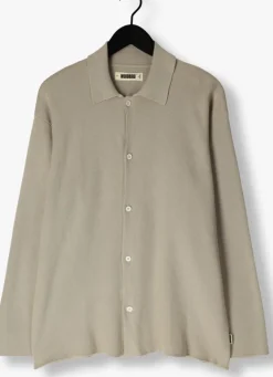 beige woodbird casual overhemd wbkrents base knit