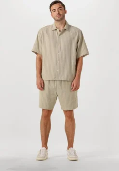 beige woodbird casual overhemd wbwang chuke shirt