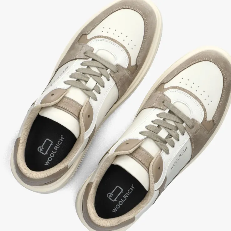 beige woolrich lage sneakers arrow court man