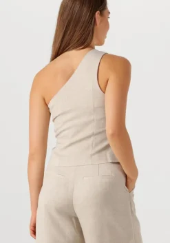 beige y.a.s. gilet yastava one shoulder waistcoat