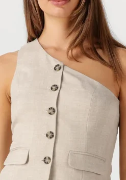 beige y.a.s. gilet yastava one shoulder waistcoat