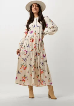 beige y.a.s. maxi jurk yasasina ls long shirt dress s.