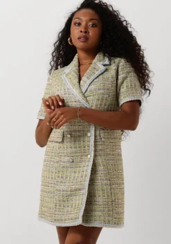 beige y.a.s. mini jurk yastweedsta ss waistcoat dress