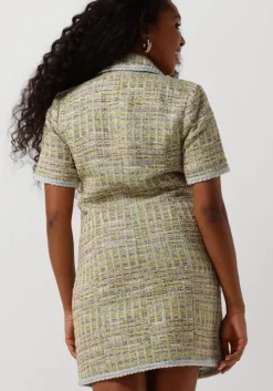 beige y.a.s. mini jurk yastweedsta ss waistcoat dress