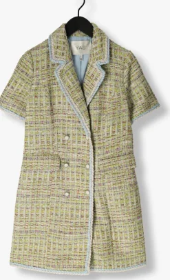 beige y.a.s. mini jurk yastweedsta ss waistcoat dress