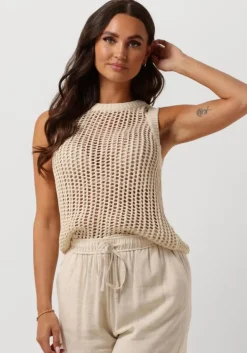 beige y.a.s. top yasjoani sl knit top