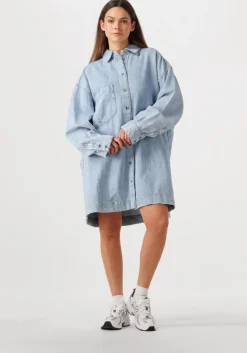 blauwe 7 for all mankind mini jurk overshirt dress