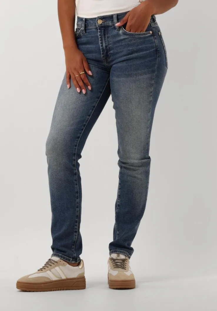 blauwe 7 for all mankind straight leg jeans roxanne