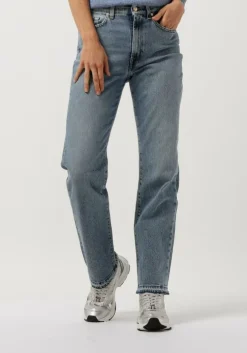 blauwe 7 for all mankind straight leg jeans tall logan strovepipe higher with unrolled hem