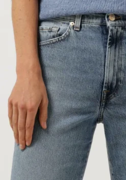 blauwe 7 for all mankind straight leg jeans tall logan strovepipe higher with unrolled hem