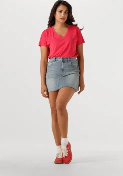 blauwe abrand jeans minirok a line skirt gisele