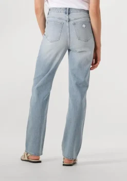 blauwe abrand jeans straight leg jeans high straight gia