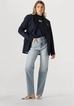 blauwe abrand jeans straight leg jeans high straight gia