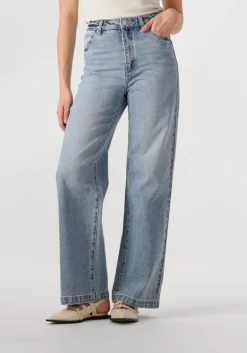 blauwe abrand jeans wide jeans high wide liv