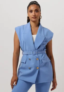 blauwe access gilet double-breasted waistcoat with belt