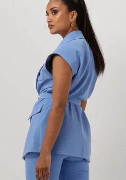 blauwe access gilet double-breasted waistcoat with belt