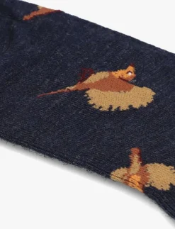 blauwe alfredo gonzales sokken roodborstje lifestyle merino