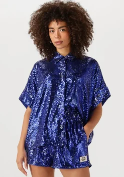 blauwe alix the label blouses woven sequins top