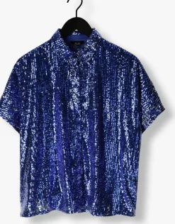 blauwe alix the label blouses woven sequins top