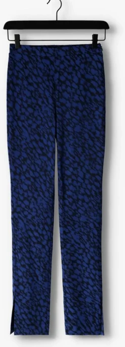 blauwe alix the label flared broek ladies woven sketchy animal flared pants